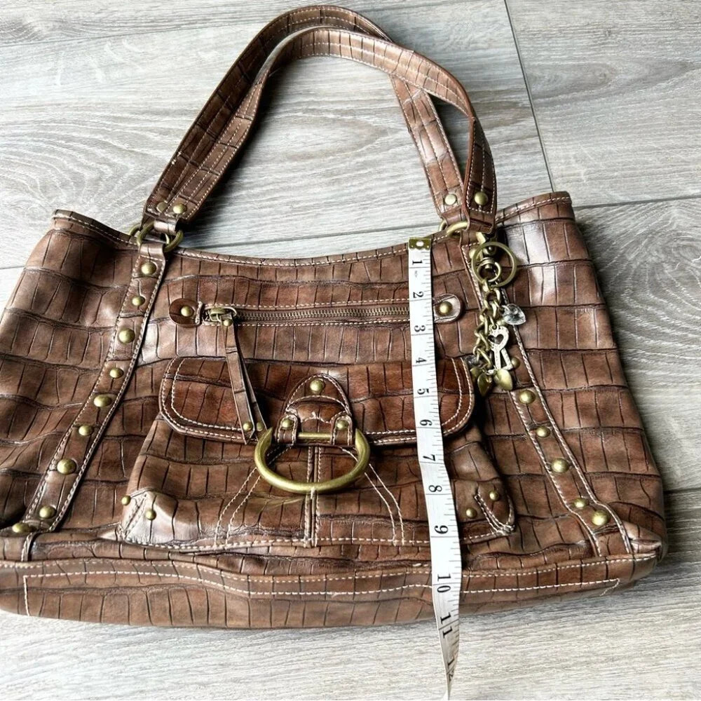 Pritzi Faux Leather Studded Boho Shoulder Handbag - Picture 14 of 16